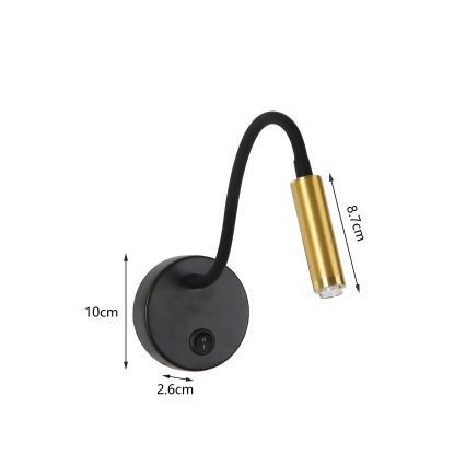Brilagi - LED Stmívatelná flexibilní nástěnná lampa MAYA 1xG9/4W/230V černá/zlatá 2700-6500K Wi-Fi Tuya