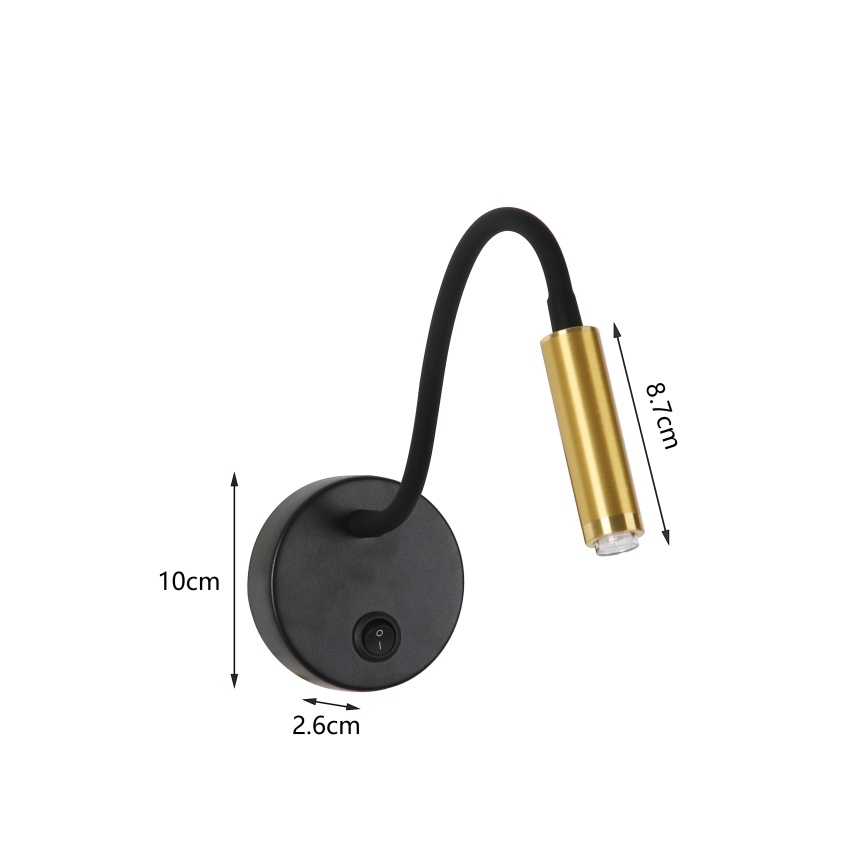 Brilagi - LED Stmívatelná flexibilní nástěnná lampa MAYA 1xG9/4W/230V černá/zlatá 2700-6500K Wi-Fi Tuya