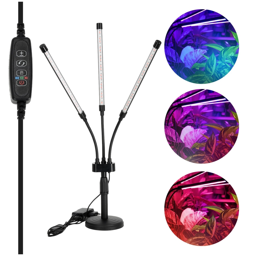Brilagi - LED Stmívatelná flexibilní stolní lampa pro pěstování rostlin VITABLOOM 3xLED/10W/230V černá