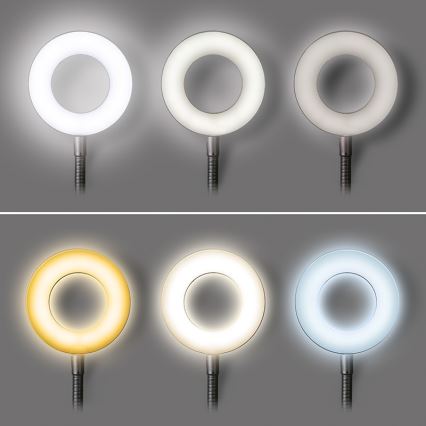 Brilagi -LED Stmívatelná lampa s klipem ORBELA LED/8W/5V 3000/4000/5000K černá