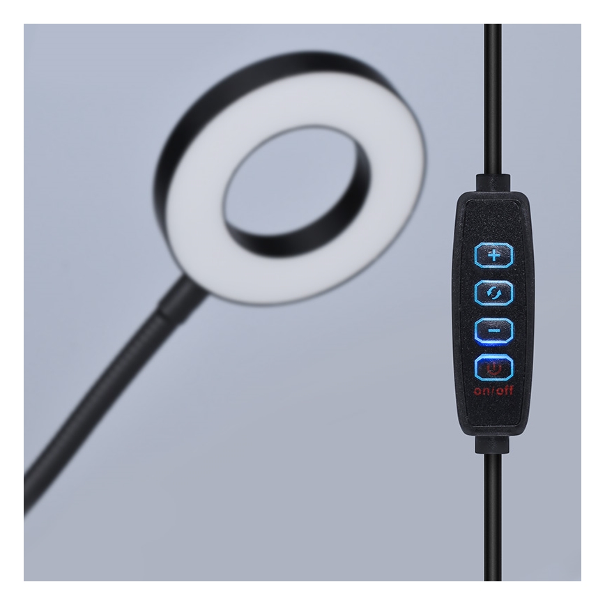 Brilagi -LED Stmívatelná lampa s klipem ORBELA LED/8W/5V 3000/4000/5000K černá