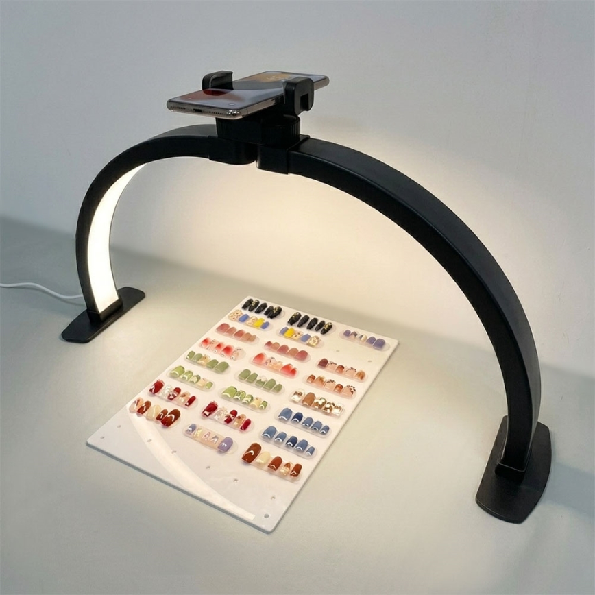 Brilagi - LED Stmívatelná oblouková stolní lampa s držákem RADIO LED/25W/24/230V 3000/4000/6500K černá