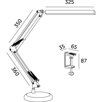 BRILAGI - LED Stmívatelná stolní lampa 2v1 USB VARIO LED/14W/5V 3000-6000K černá