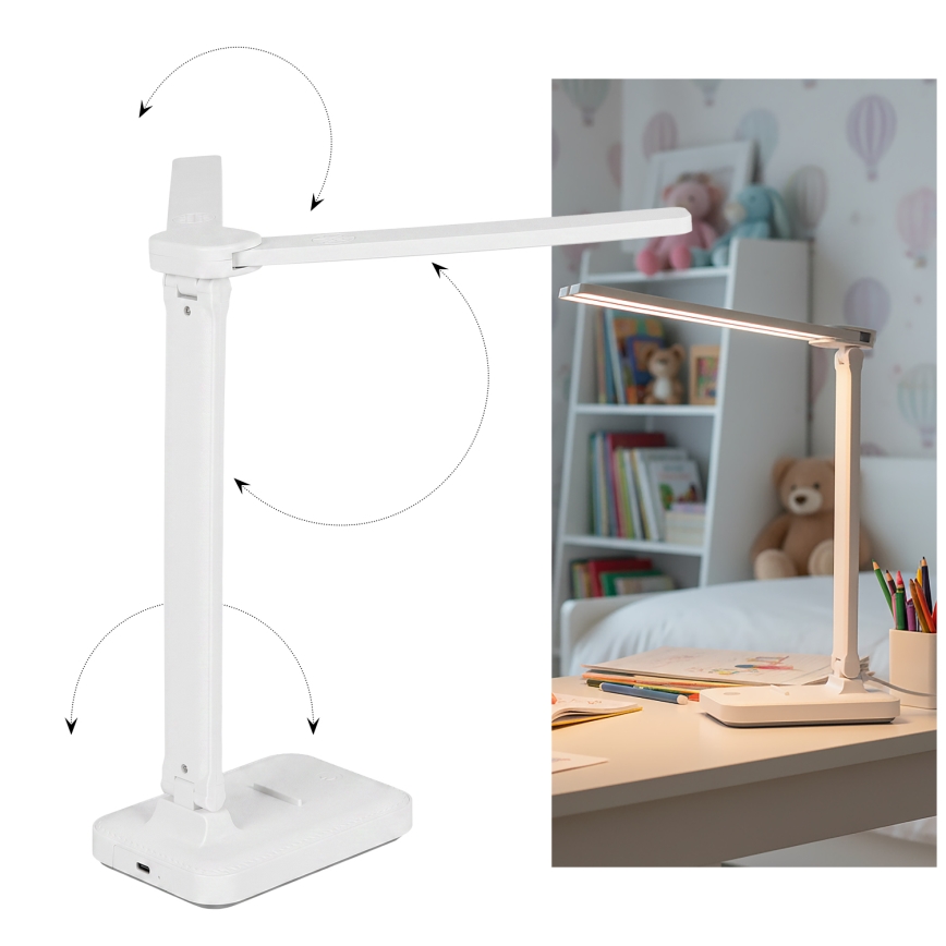 Brilagi - LED Stmívatelná stolní lampa MODO DUO LED/8W/5V 3000/4000/6500K bílá