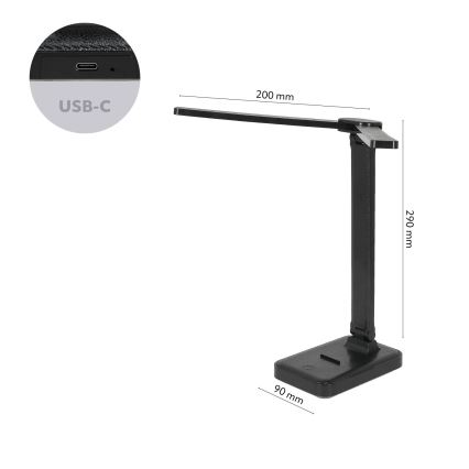 Brilagi - LED Stmívatelná stolní lampa MODO DUO LED/8W/5V 3000/4000/6500K černá