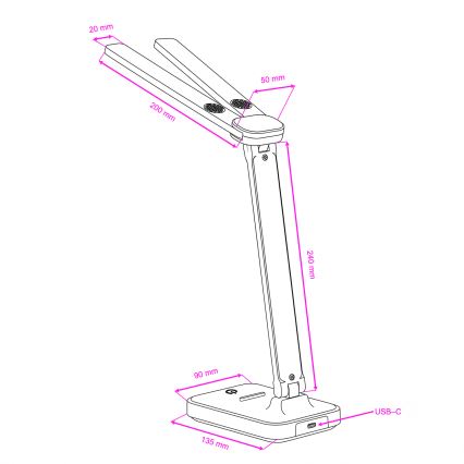 BRILAGI - LED Stmívatelná stolní lampa MODO DUO LED/8W/5V 3000/4000/6500K černá