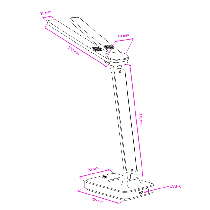 BRILAGI - LED Stmívatelná stolní lampa MODO DUO LED/8W/5V 3000/4000/6500K černá