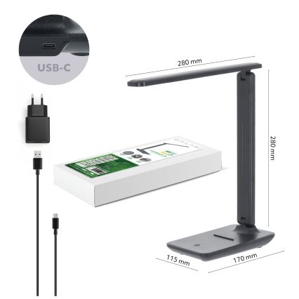 Brilagi -LED Stmívatelná stolní lampa MODO LED/7W/230V 3000/4000/6500K antracit