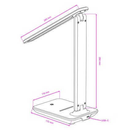 Brilagi - LED Stmívatelná stolní lampa MODO LED/7W/230V 3000/4000/6500K černá