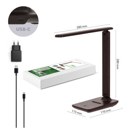 Brilagi - LED Stmívatelná stolní lampa MODO LED/7W/230V 3000/4000/6500K hnědá