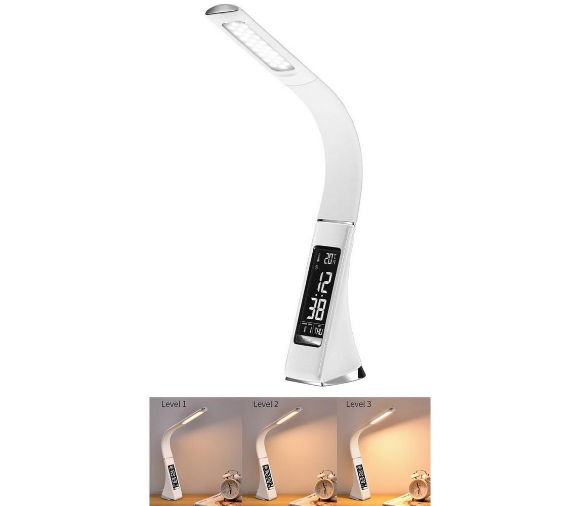 Brilagi Brilagi - LED Stmívatelná stolní lampa s displejem PELLE LED/7W/230V bílá 