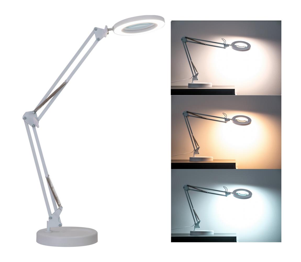 Brilagi Brilagi - LED Stmívatelná stolní lampa s lupou LED/12W/5V 3000/4200/6000K bílá 