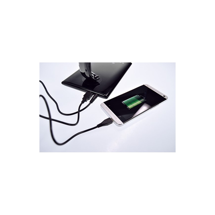 Brilagi - LED Stmívatelná stolní lampa USB konektor LED/12W/230V černá