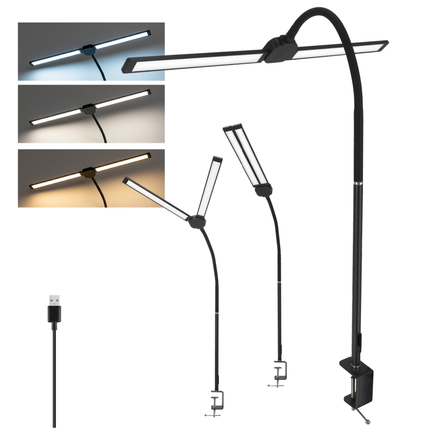 Brilagi - LED Stmívatelná stolní lampa USB VARIO LED/14W/5V 3000-6000K černá