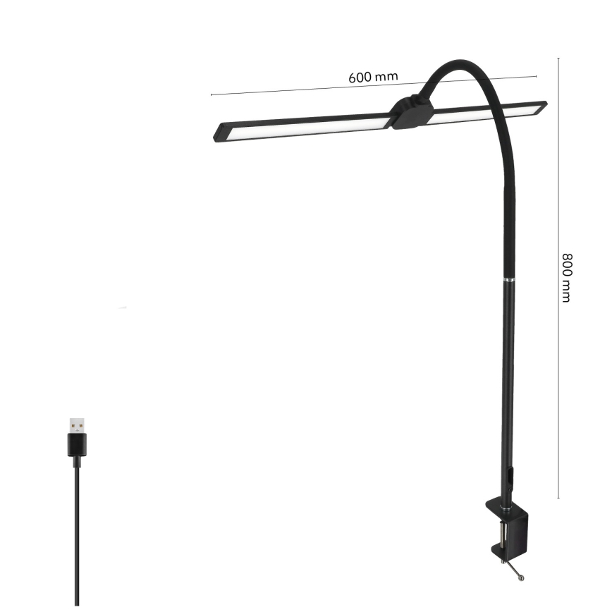 Brilagi - LED Stmívatelná stolní lampa USB VARIO LED/14W/5V 3000-6000K černá