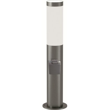 Brilagi - LED Stmívatelná venkovní lampa se zásuvkou ELIA 1xE27/6W/230V 2700-6500K IP44 Wi-Fi 50 cm matný chrom