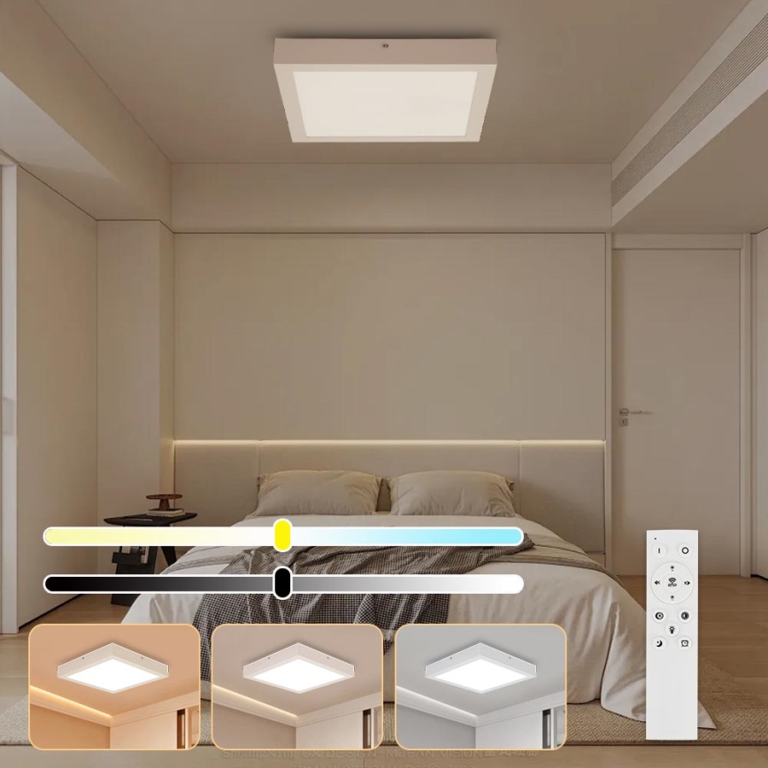 Brilagi - LED Stmívatelné koupelnové stropní svítidlo FRAME SMART LED/24W/230V 30x30 cm 3000-6000K IP44 bílá + dálkové ovládání