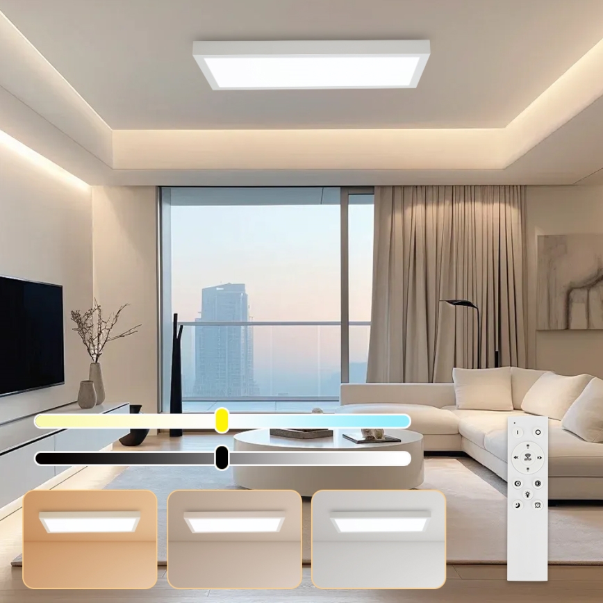 Brilagi - LED Stmívatelné koupelnové stropní svítidlo FRAME SMART LED/30W/230V 30x60 cm 3000-6000K IP44 bílá + dálkové ovládání