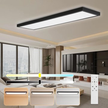 Brilagi - LED Stmívatelné koupelnové stropní svítidlo FRAME SMART LED/50W/230V 120x30 cm 3000-6000K IP44 černá + dálkové ovládání