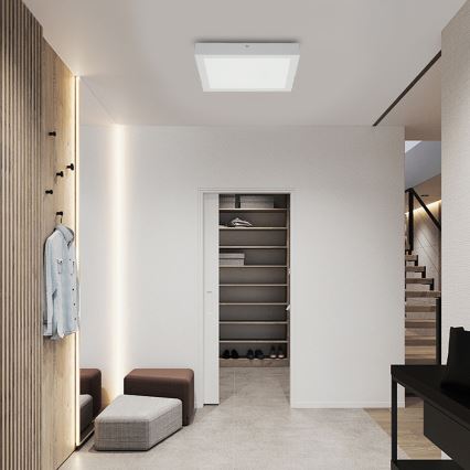 Brilagi - LED Stmívatelné koupelnové stropní svítidlo FRAME SMART LED/24W/230V 30x30 cm 3000-6000K IP44 bílá + dálkové ovládání