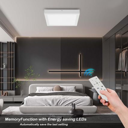 Brilagi - LED Stmívatelné koupelnové stropní svítidlo FRAME SMART LED/24W/230V 30x30 cm 3000-6000K IP44 bílá + dálkové ovládání