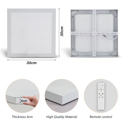Brilagi - LED Stmívatelné koupelnové stropní svítidlo FRAME SMART LED/24W/230V 30x30 cm 3000-6000K IP44 bílá + dálkové ovládání