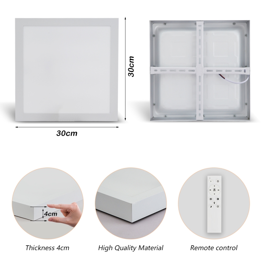 Brilagi - LED Stmívatelné koupelnové stropní svítidlo FRAME SMART LED/24W/230V 30x30 cm 3000-6000K IP44 bílá + dálkové ovládání