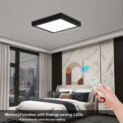 Brilagi - LED Stmívatelné koupelnové stropní svítidlo FRAME SMART LED/24W/230V 3000-6000K IP44 černá + dálkové ovládání