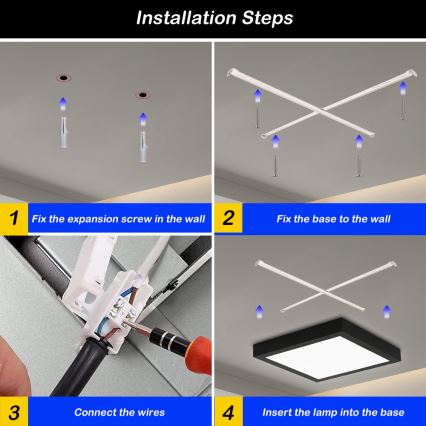 Brilagi - LED Stmívatelné koupelnové stropní svítidlo FRAME SMART LED/24W/230V 3000-6000K IP44 černá + dálkové ovládání