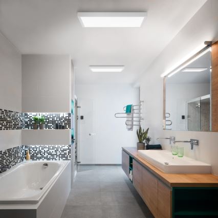 Brilagi - LED Stmívatelné koupelnové stropní svítidlo FRAME SMART LED/50W/230V 60x60 cm 3000-6000K IP44 bílá + dálkové ovládání
