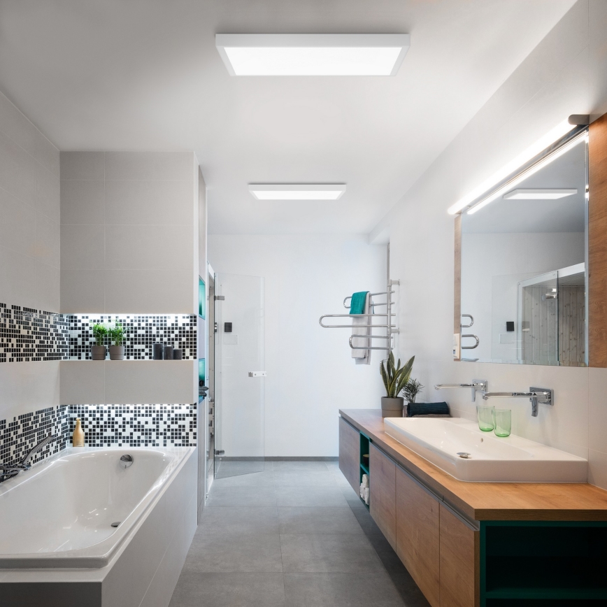Brilagi - LED Stmívatelné koupelnové stropní svítidlo FRAME SMART LED/50W/230V 60x60 cm 3000-6000K IP44 bílá + dálkové ovládání