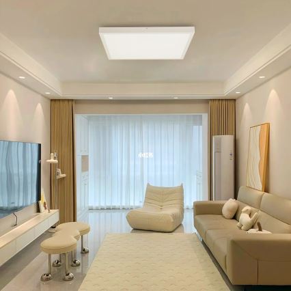 Brilagi - LED Stmívatelné koupelnové stropní svítidlo FRAME SMART LED/50W/230V 60x60 cm 3000-6000K IP44 bílá + dálkové ovládání