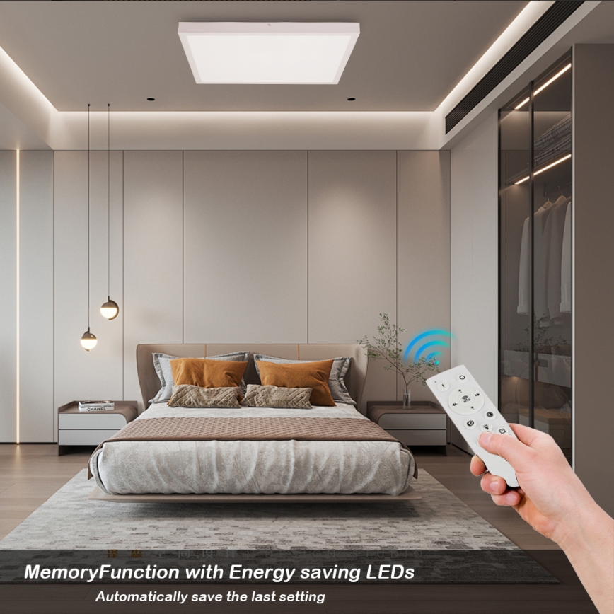 Brilagi - LED Stmívatelné koupelnové stropní svítidlo FRAME SMART LED/50W/230V 60x60 cm 3000-6000K IP44 bílá + dálkové ovládání