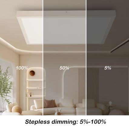 Brilagi - LED Stmívatelné koupelnové stropní svítidlo FRAME SMART LED/50W/230V 60x60 cm 3000-6000K IP44 bílá + dálkové ovládání