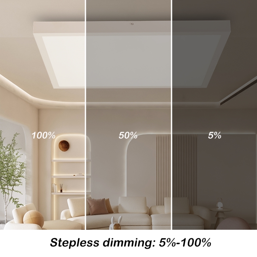 Brilagi - LED Stmívatelné koupelnové stropní svítidlo FRAME SMART LED/50W/230V 60x60 cm 3000-6000K IP44 bílá + dálkové ovládání