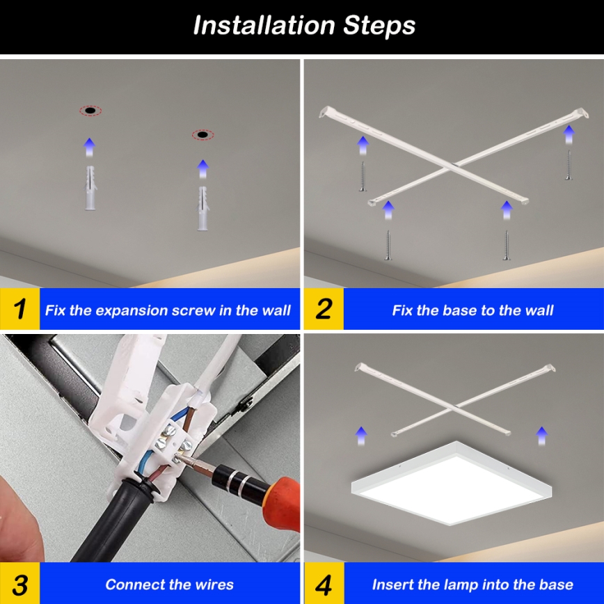 Brilagi - LED Stmívatelné koupelnové stropní svítidlo FRAME SMART LED/50W/230V 60x60 cm 3000-6000K IP44 bílá + dálkové ovládání