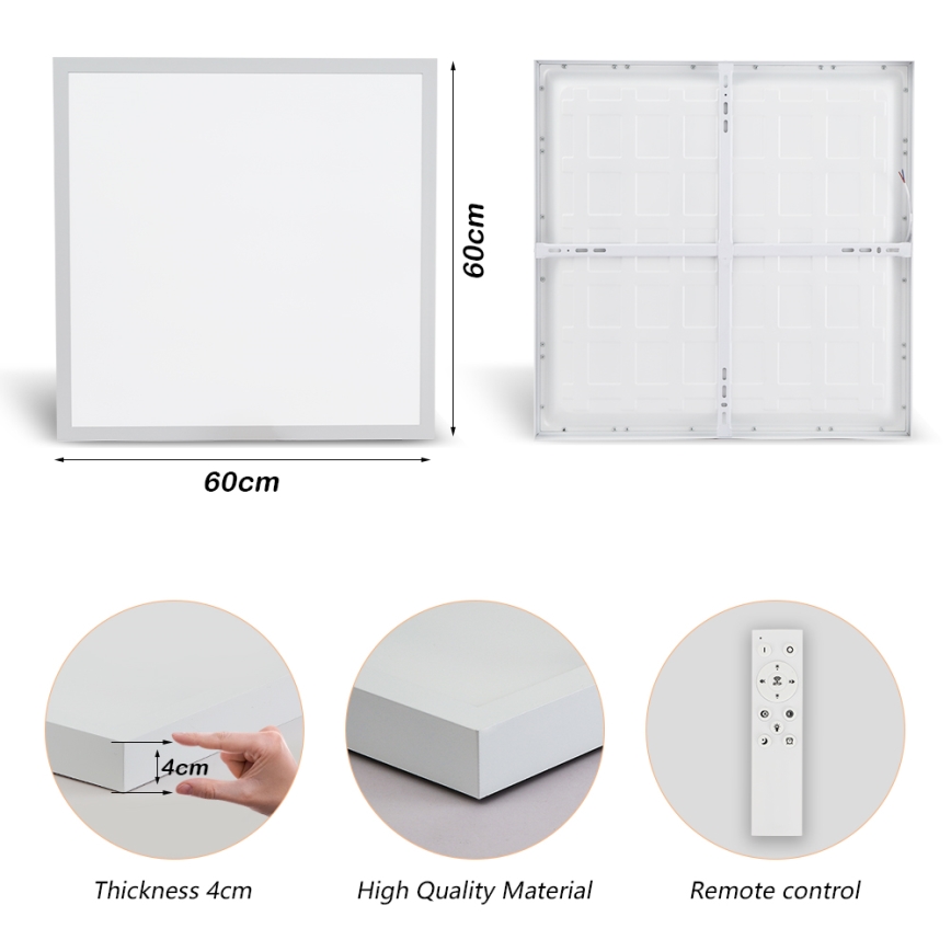 Brilagi - LED Stmívatelné koupelnové stropní svítidlo FRAME SMART LED/50W/230V 60x60 cm 3000-6000K IP44 bílá + dálkové ovládání