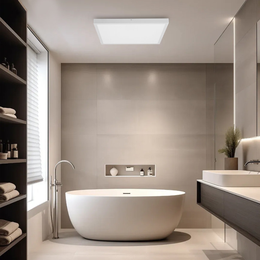 Brilagi - LED Stmívatelné koupelnové stropní svítidlo FRAME SMART LED/50W/230V 60x60 cm 3000-6000K IP44 bílá + dálkové ovládání