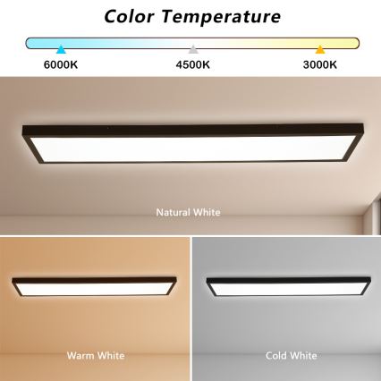 Brilagi - LED Stmívatelné koupelnové stropní svítidlo FRAME SMART LED/50W/230V 3000-6000K IP44 černá + dálkové ovládání