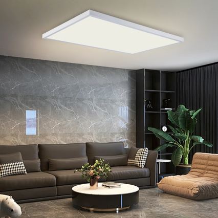 Brilagi - LED Stmívatelné koupelnové stropní svítidlo FRAME SMART LED/96W/230V 120x60 cm 3000-6000K IP44 bílá + dálkové ovládání