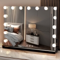 Brilagi - LED Stmívatelné make-up zrcadlo HOLLYWOOD LED/15W/230V 3000/4000/6500K černá