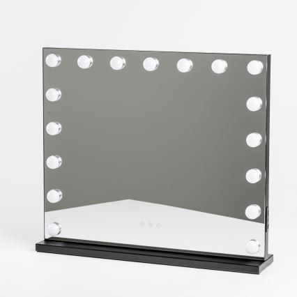 BRILAGI - LED Stmívatelné make-up zrcadlo HOLLYWOOD LED/15W/230V CCT + 2x USB 60x50 cm černá