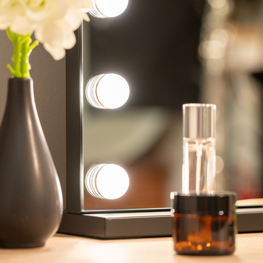 BRILAGI - LED Stmívatelné make-up zrcadlo HOLLYWOOD LED/15W/230V CCT + 2x USB 60x50 cm černá