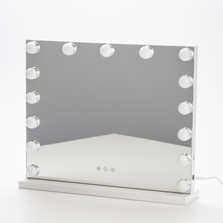 BRILAGI - LED Stmívatelné make-up zrcadlo HOLLYWOOD LED/15W/230V CCT + USB bílá