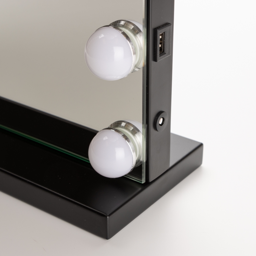 BRILAGI - LED Stmívatelné make-up zrcadlo HOLLYWOOD LED/15W/230V CCT + USB černá