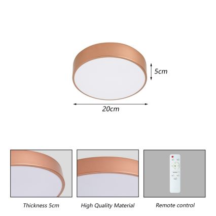 BRILAGI - LED Stmívatelné stropní svítidlo POOL LED/24W/230V 3000-6000K pr. 20 cm bronzová + dálkové ovládání