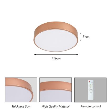 Brilagi - LED Stmívatelné stropní svítidlo POOL LED/36W/230V 3000-6000K pr. 30 cm bronzová + dálkové ovládání