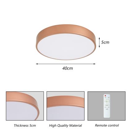 BRILAGI - LED Stmívatelné stropní svítidlo POOL LED/48W/230V 3000-6000K pr. 40 cm měděná + dálkové ovládání