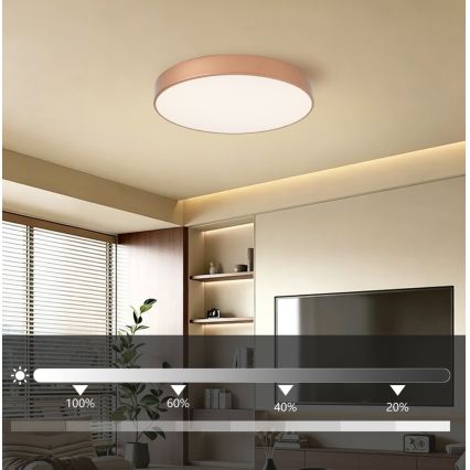 Brilagi - LED Stmívatelné stropní svítidlo POOL LED/60W/230V 3000-6000K pr. 50 cm bronzová + dálkové ovládání