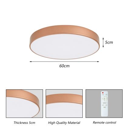 Brilagi - LED Stmívatelné stropní svítidlo POOL LED/60W/230V 3000-6000K pr. 60 cm bronzová + dálkové ovládání